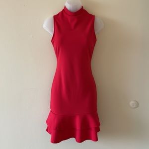 Red ruffled dress